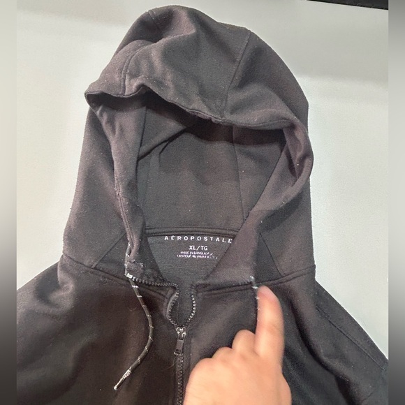 (3 for $25) Aeropostale Full-Zip Hoodie (Size Large, Black) - Picture 2 of 2